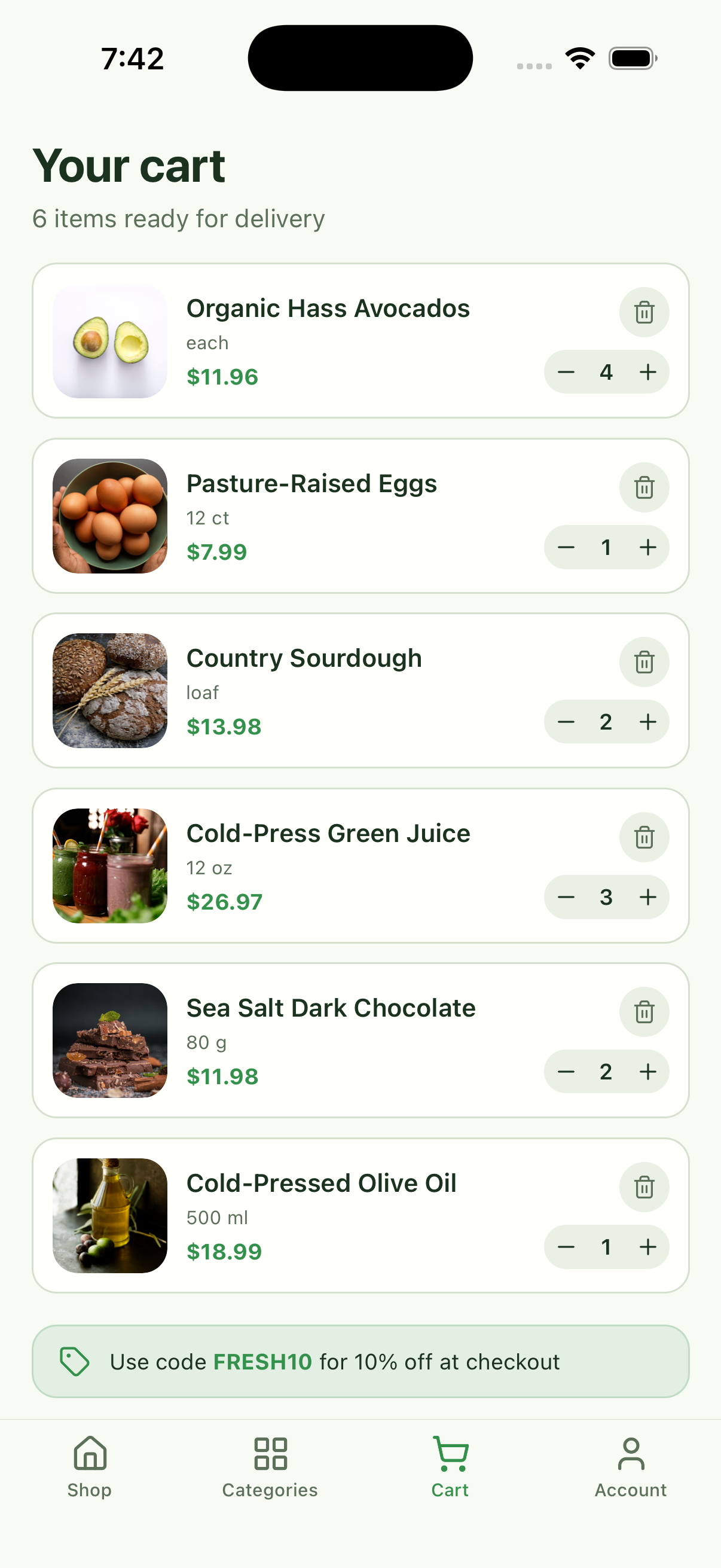 02 screenshot of Fresh Pantry — Grocery Delivery App
